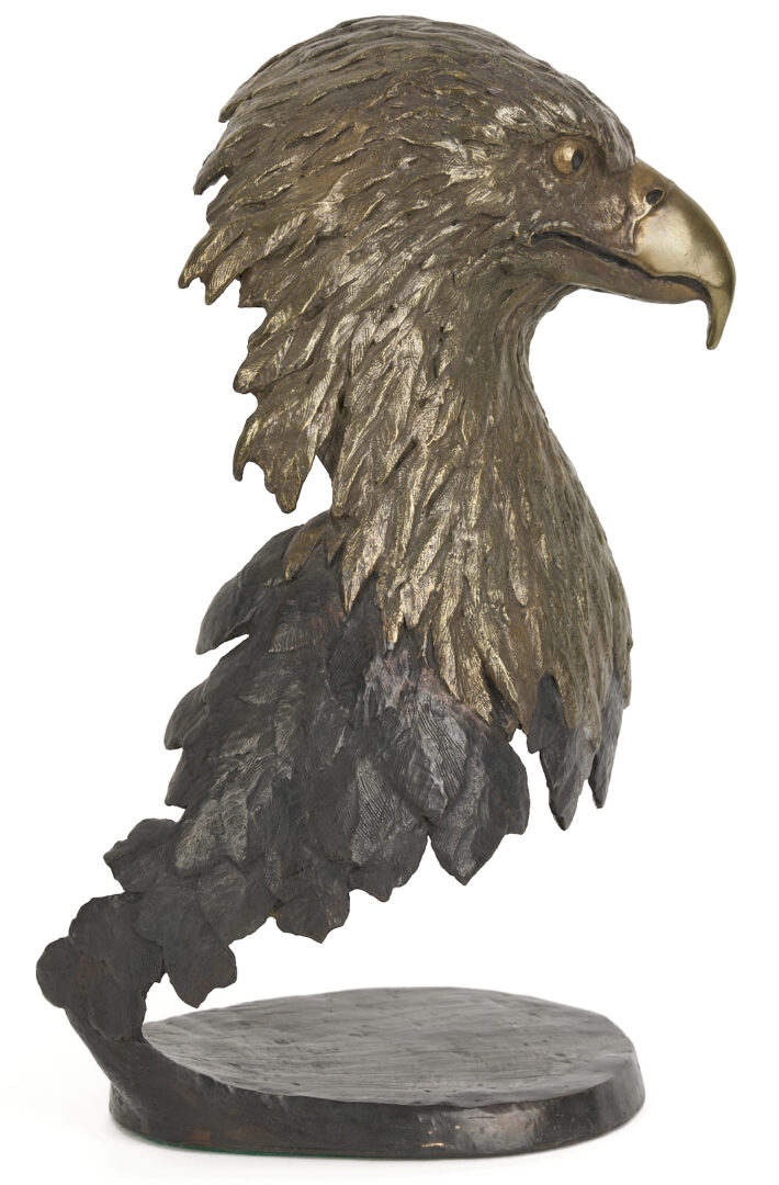 Lot 1171: Mark Hopkins "Spacious Skies" and Eagle Bust with Flag Bronze