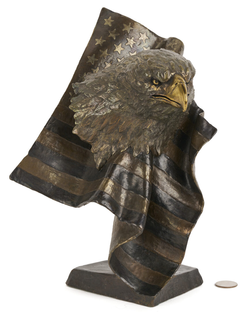 Lot 1172: Mark Hopkins "Forever Free" Bronze Eagle Bust