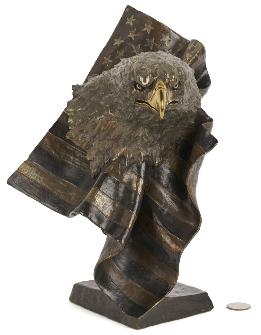 Lot 1172: Mark Hopkins "Forever Free" Bronze Eagle Bust