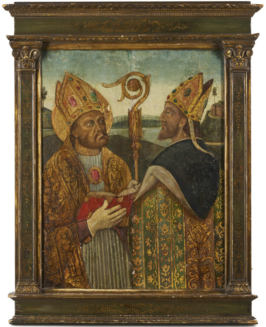 Lot 117: Italian School 15th C. St. Augustine and St. Ambrose