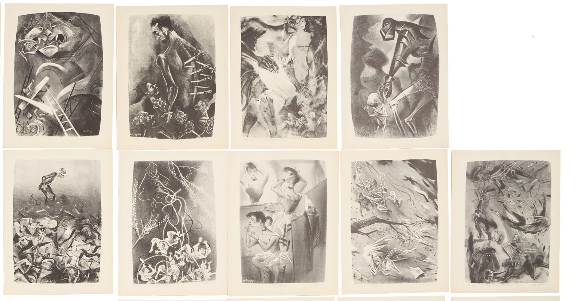 Lot 1185: William Gropper Capriccios Print Portfolio, 34 signed lithos