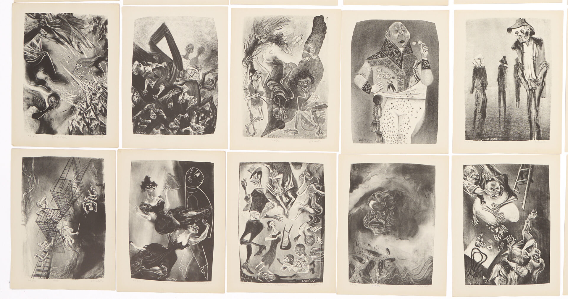 Lot 1185: William Gropper Capriccios Print Portfolio, 34 signed lithos