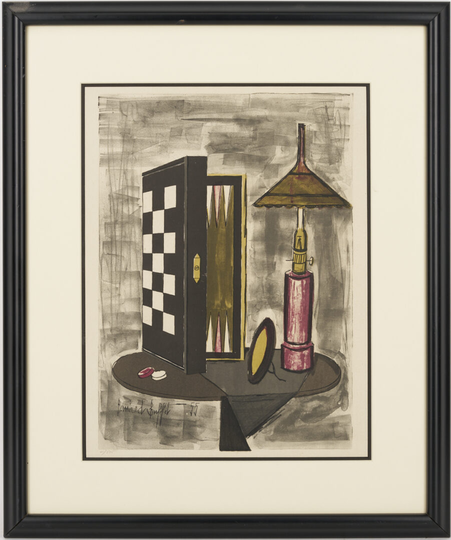 Lot 1188: Marc Chagall Bible Lithograph, Tamar, plus Bernard Buffet, Still Life w/ Backgammon