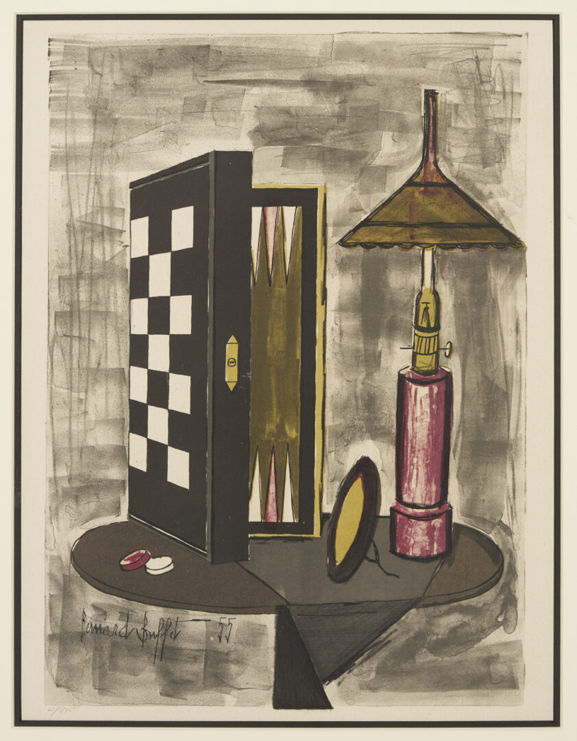 Lot 1188: Marc Chagall Bible Lithograph, Tamar, plus Bernard Buffet, Still Life w/ Backgammon