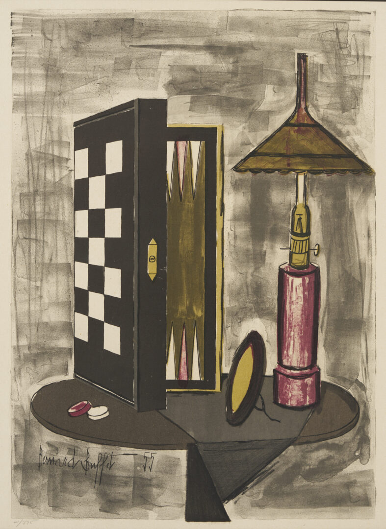 Lot 1188: Marc Chagall Bible Lithograph, Tamar, plus Bernard Buffet, Still Life w/ Backgammon