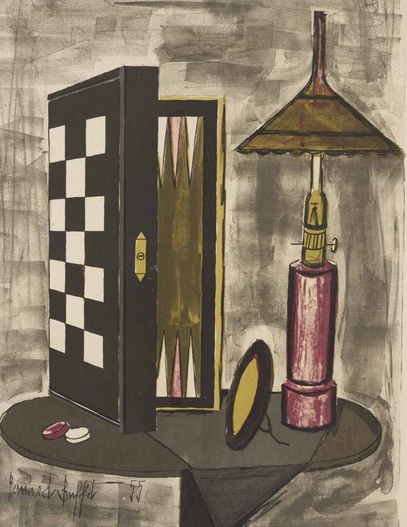 Lot 1188: Marc Chagall Bible Lithograph, Tamar, plus Bernard Buffet, Still Life w/ Backgammon