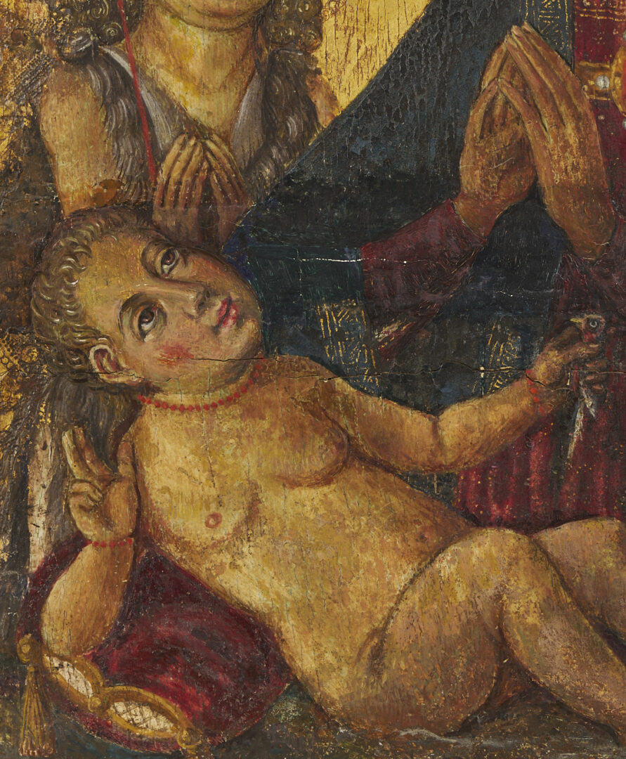 Lot 118: Italian School 16th C. Madonna and Child w/ Saint John the Baptist