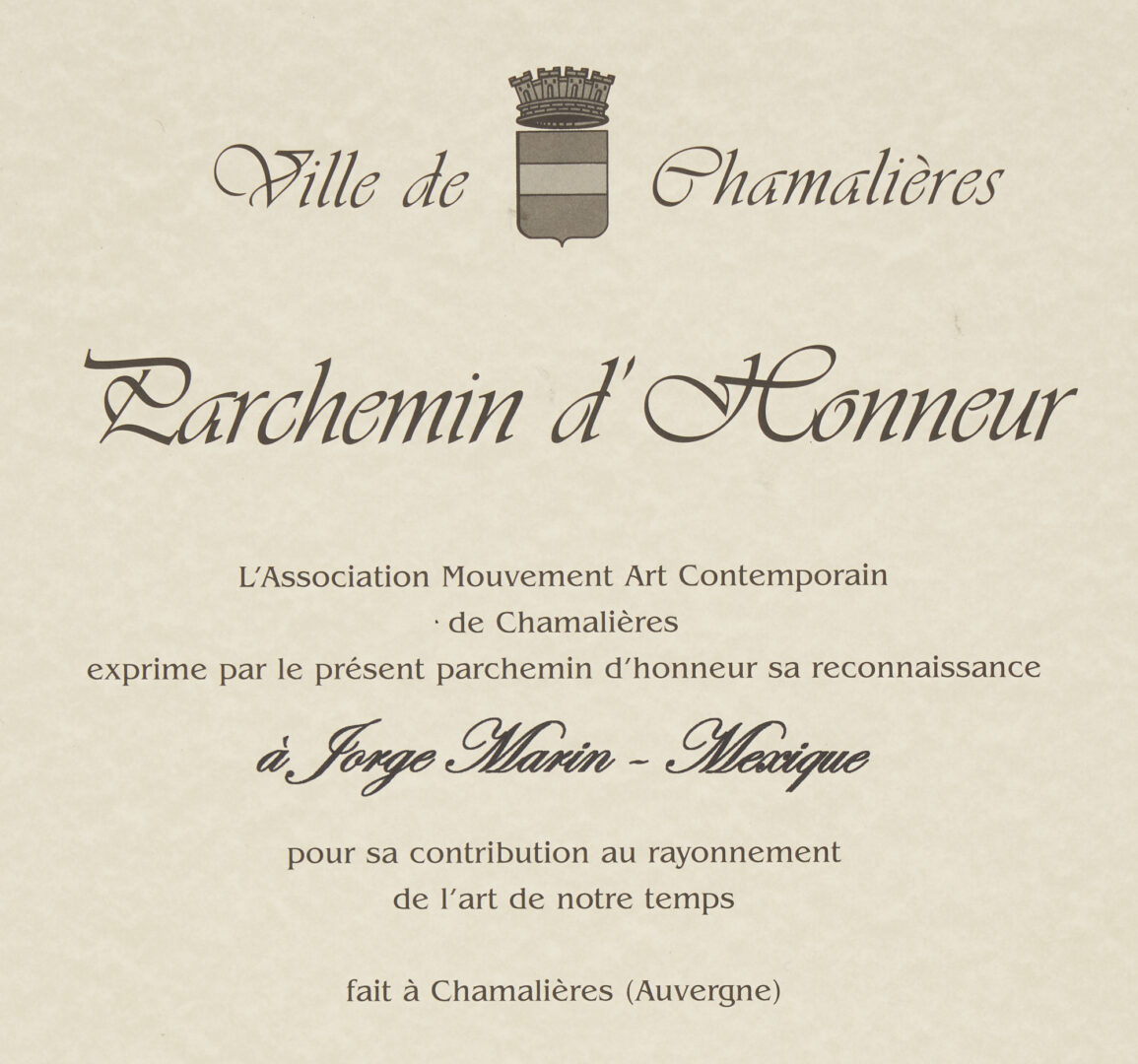 Lot 1194: 4 Jorge Marin Etchings, plus Triennale Mondiale de l'Estampe Letter of Honor