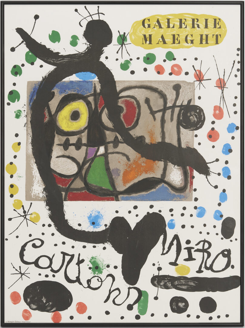 Lot 1195: 3 Modernist Posters: Miro, Steinberg and Signed Tobaisse