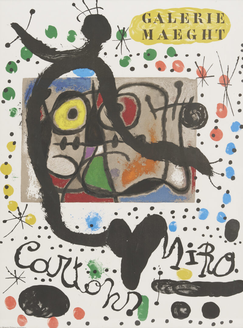 Lot 1195: 3 Modernist Posters: Miro, Steinberg and Signed Tobaisse