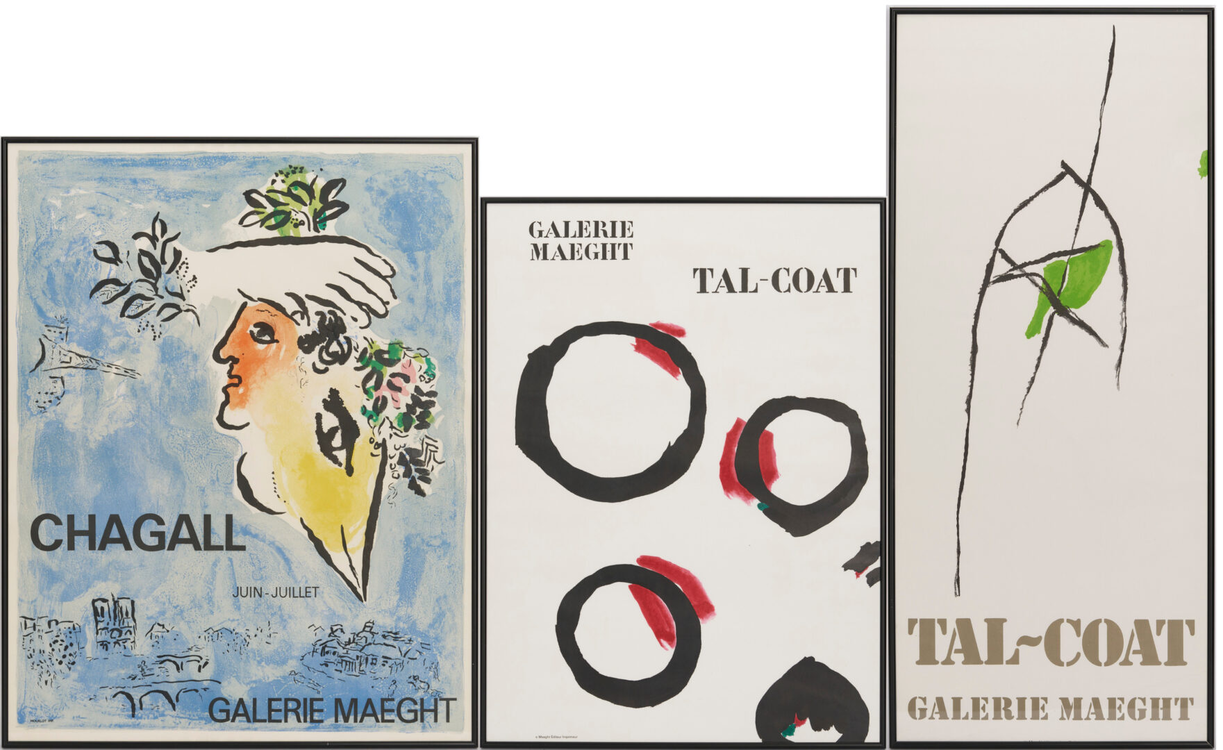 Lot 1196: 3 Modernist Posters incl. Marc Chagall Blue Sky, 1964, Plus Tal-Coat