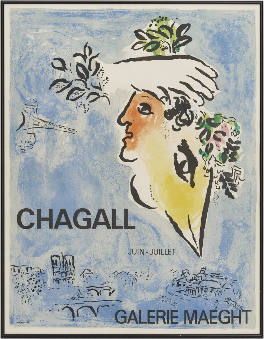 Lot 1196: 3 Modernist Posters incl. Marc Chagall Blue Sky, 1964, Plus Tal-Coat