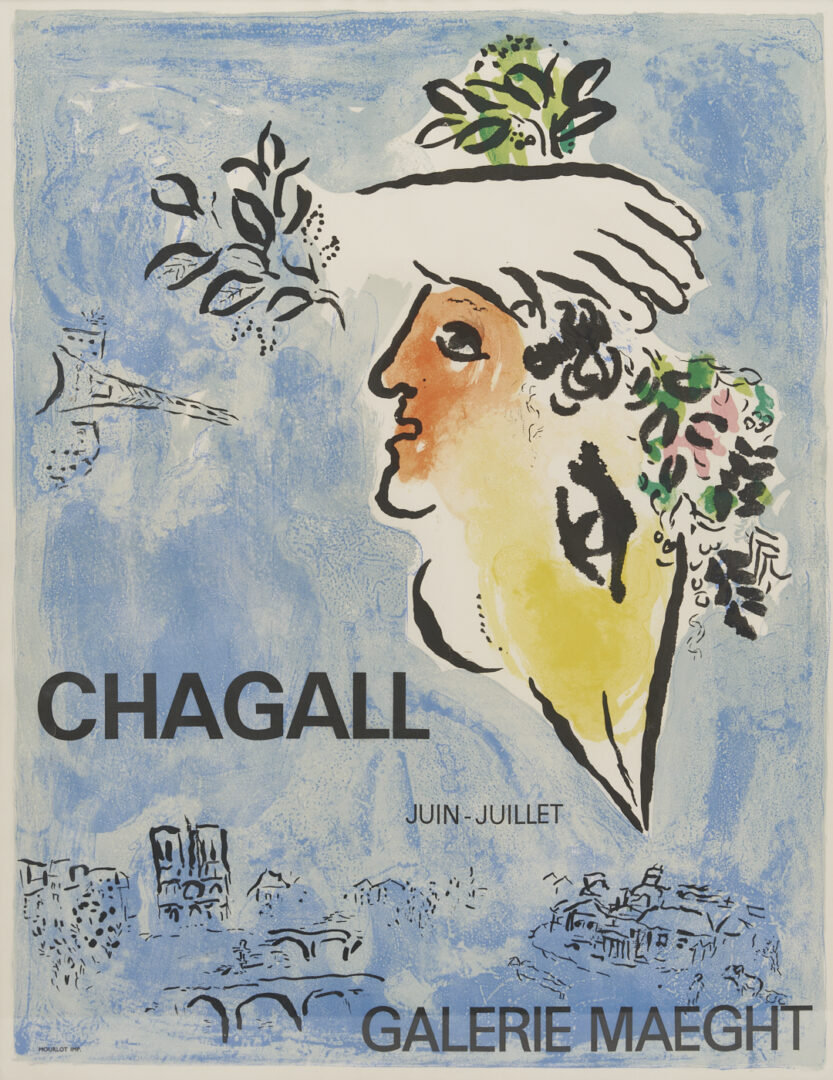 Lot 1196: 3 Modernist Posters incl. Marc Chagall Blue Sky, 1964, Plus Tal-Coat