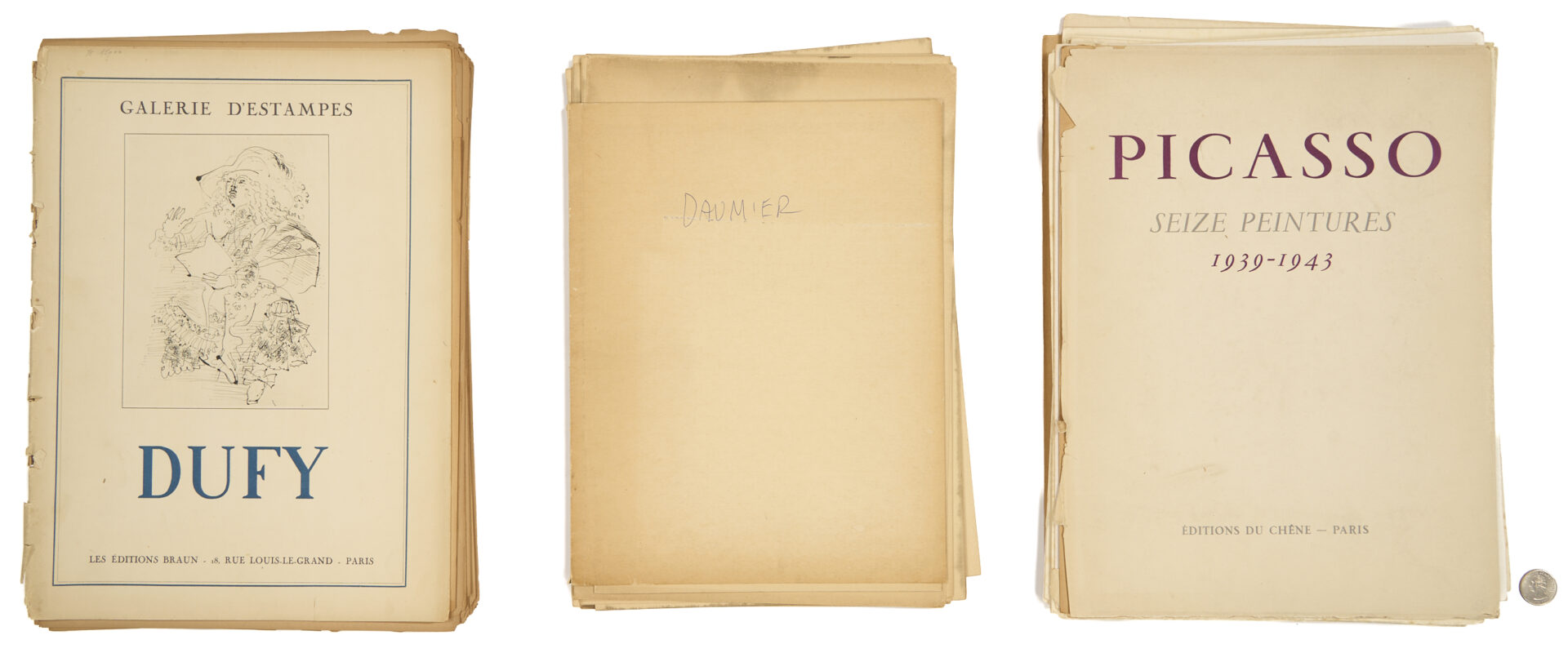 Lot 1197: Three 1940s Fine Art Portfolios: Picasso, Dufy, & Daumier