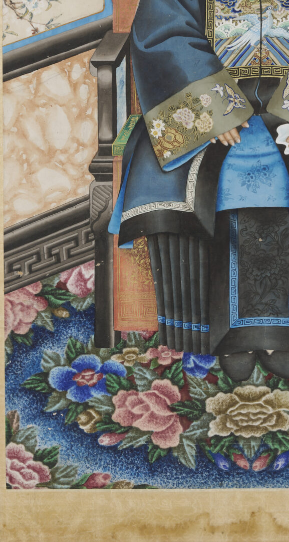 Lot 11: Pair Qing Chinese Ancestor Portraits