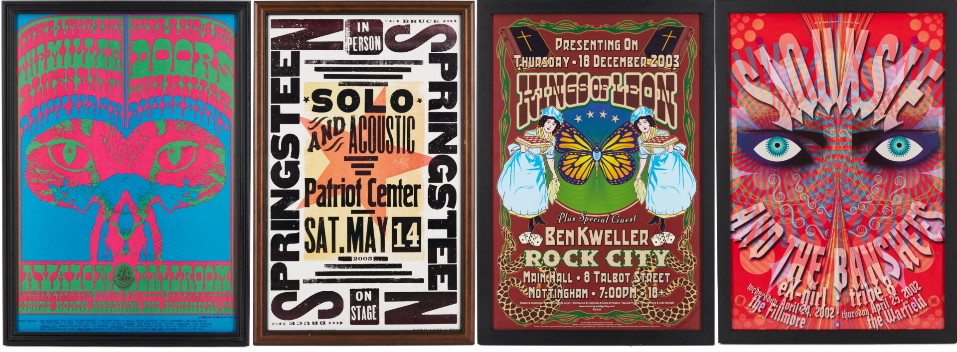 Lot 1200: 4 Rock Music Posters: The Doors, Springsteen Hatch Show Print, Kings of Leon, Siouxsie &the Banshees.ÃÂ 