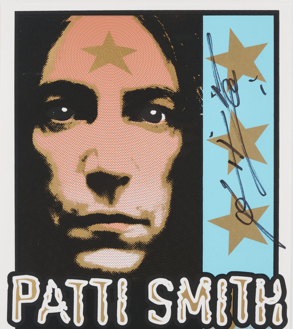 Lot 1201: 2 Framed Patti Smith Concert Posters, 1 Double Signed