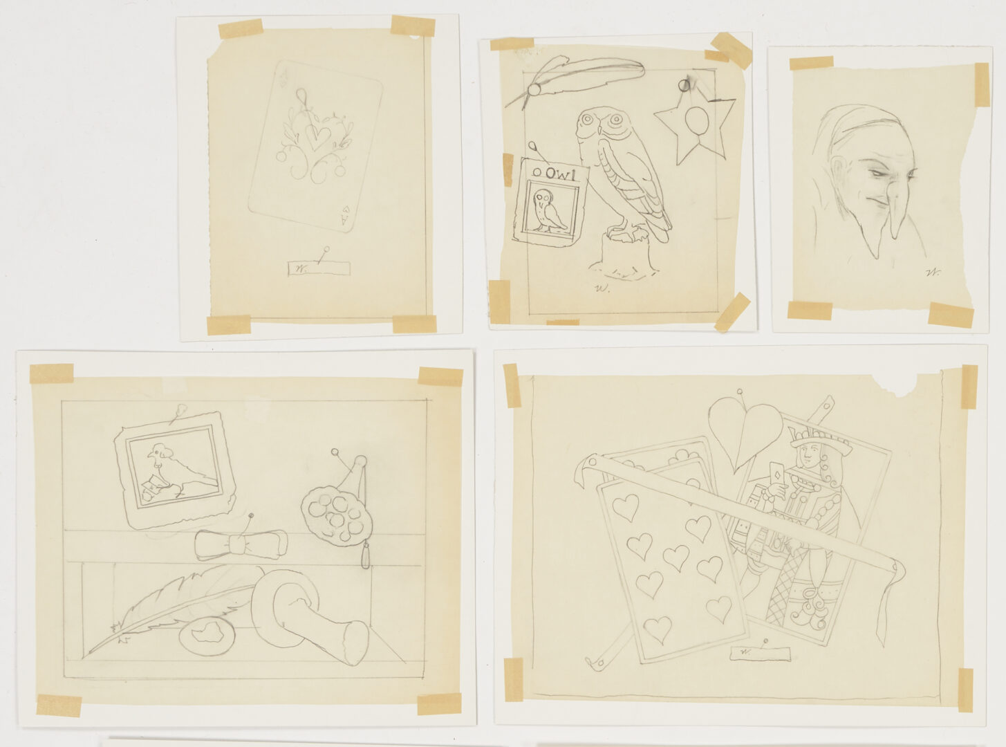 Lot 1204: 13 Werner Wildner Pencil Sketches