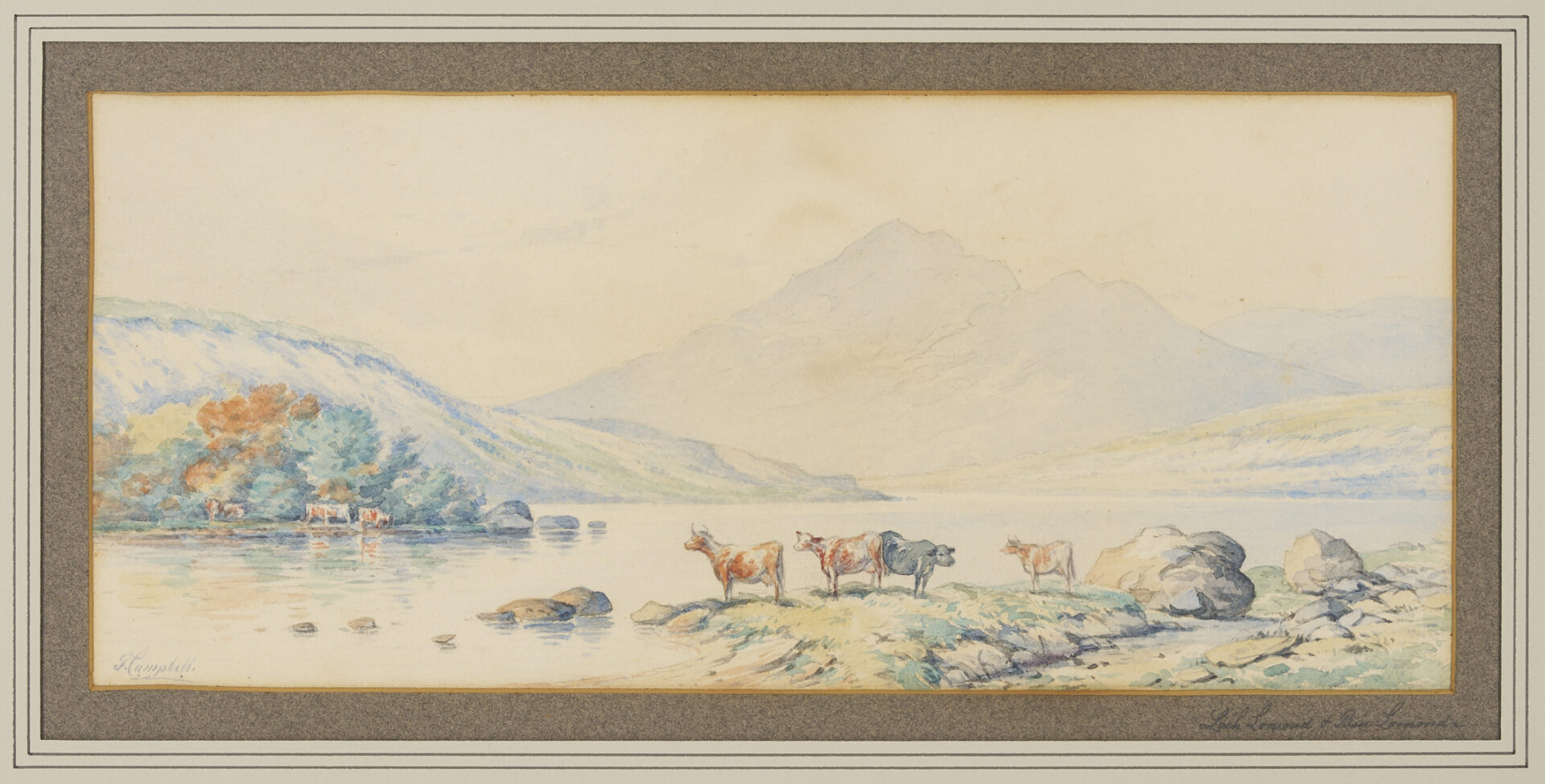 Lot 1205: Thomas Campbell Scottish Landscape Watercolor