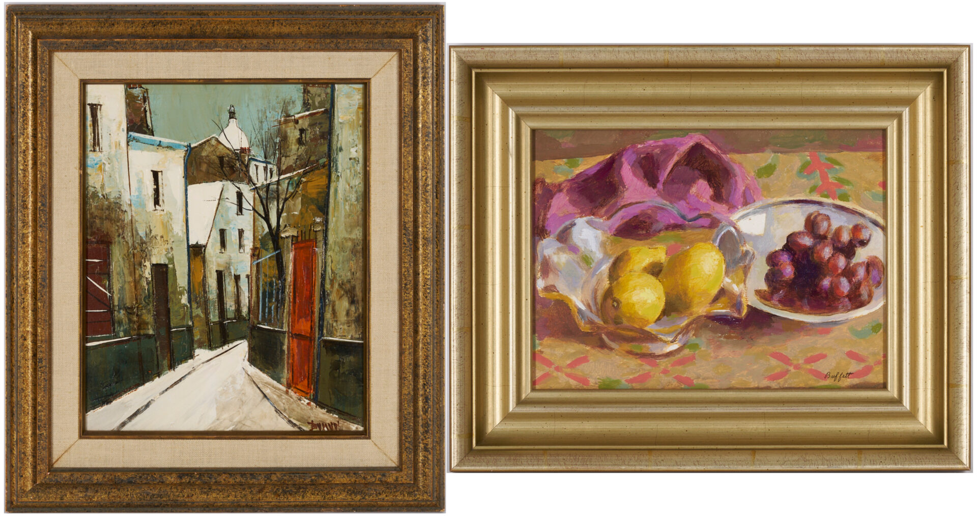 Lot 1206: Pr. Modernist Oil Paintings, Manuel Bunuel Paris Street Scene & William Buffett