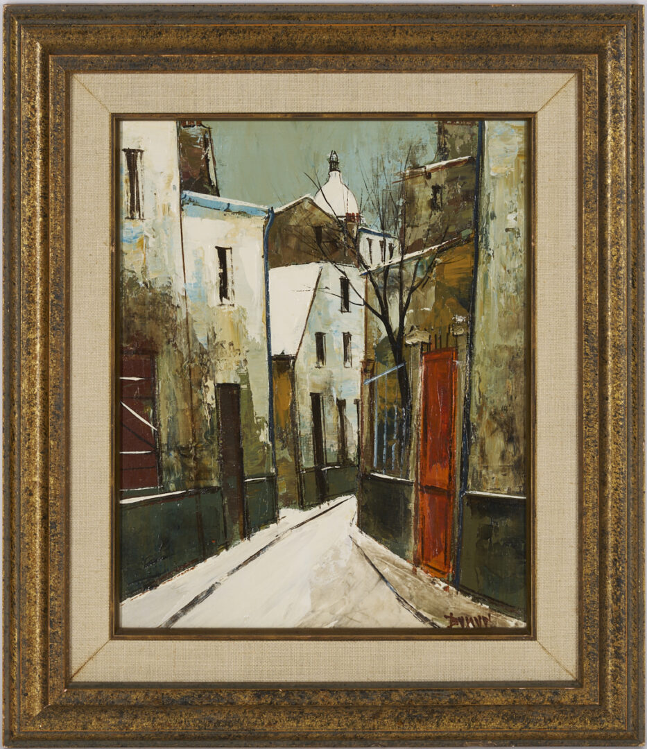 Lot 1206: Pr. Modernist Oil Paintings, Manuel Bunuel Paris Street Scene & William Buffett