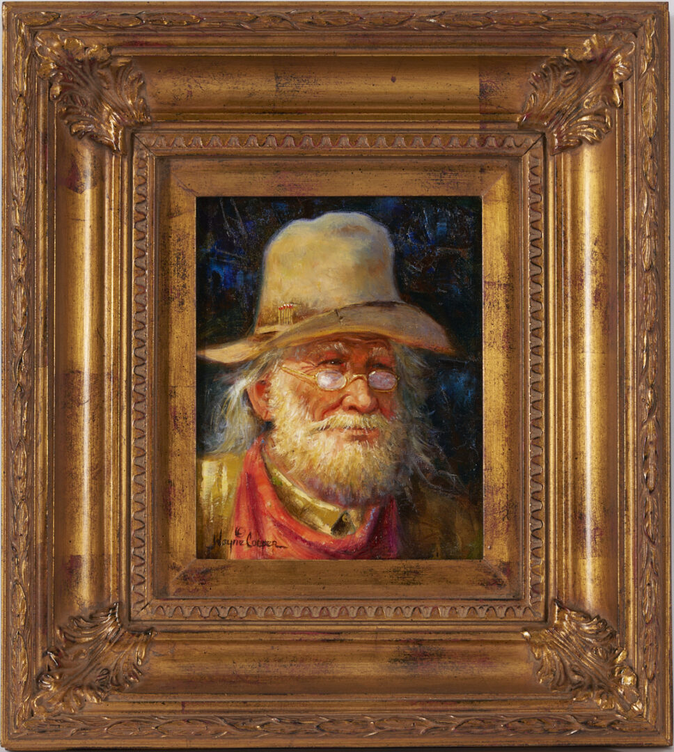 Lot 1209: Wayne Cooper O/C Painting, Mountain Man