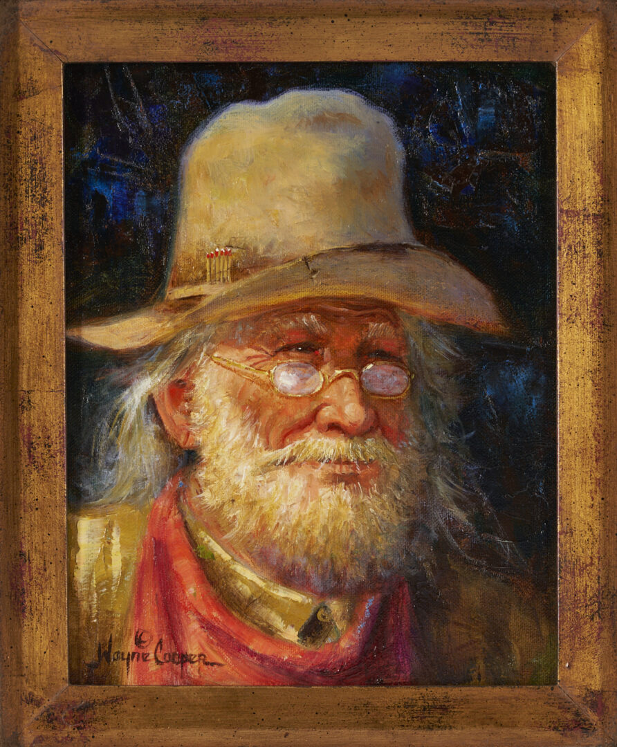 Lot 1209: Wayne Cooper O/C Painting, Mountain Man