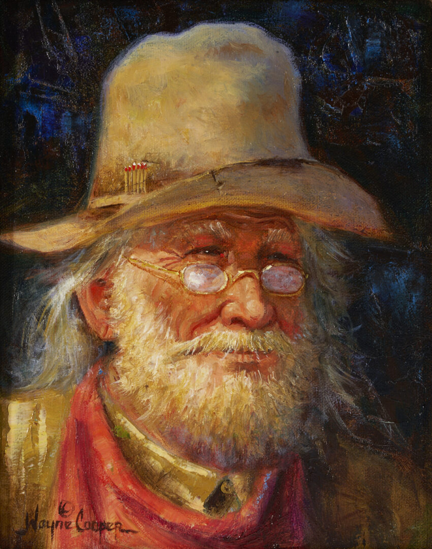 Lot 1209: Wayne Cooper O/C Painting, Mountain Man