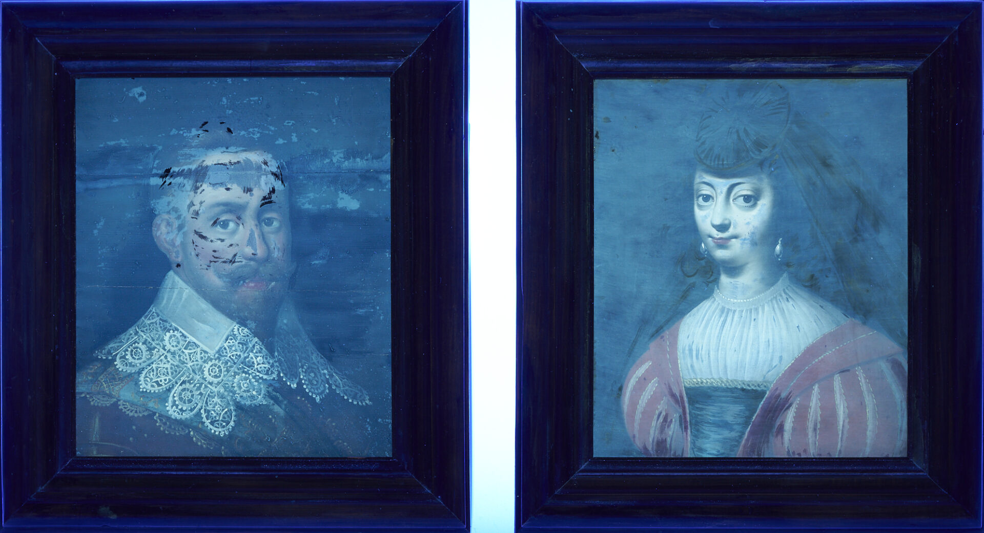 Lot 120: Pr. 17th c. European Pendant Portraits, Gustavus Adolphus & Maria Eleonora