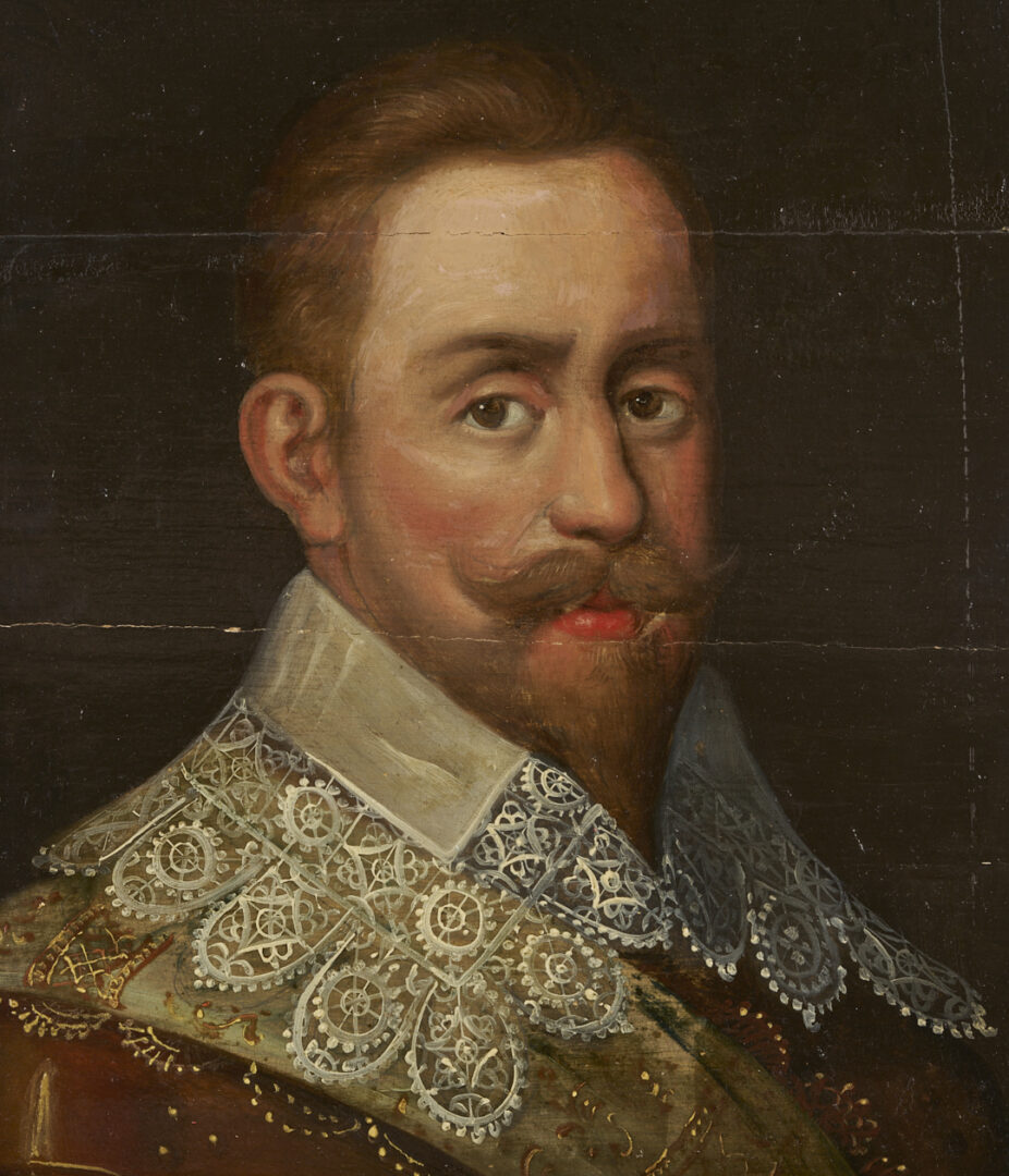 Lot 120: Pr. 17th c. European Pendant Portraits, Gustavus Adolphus & Maria Eleonora