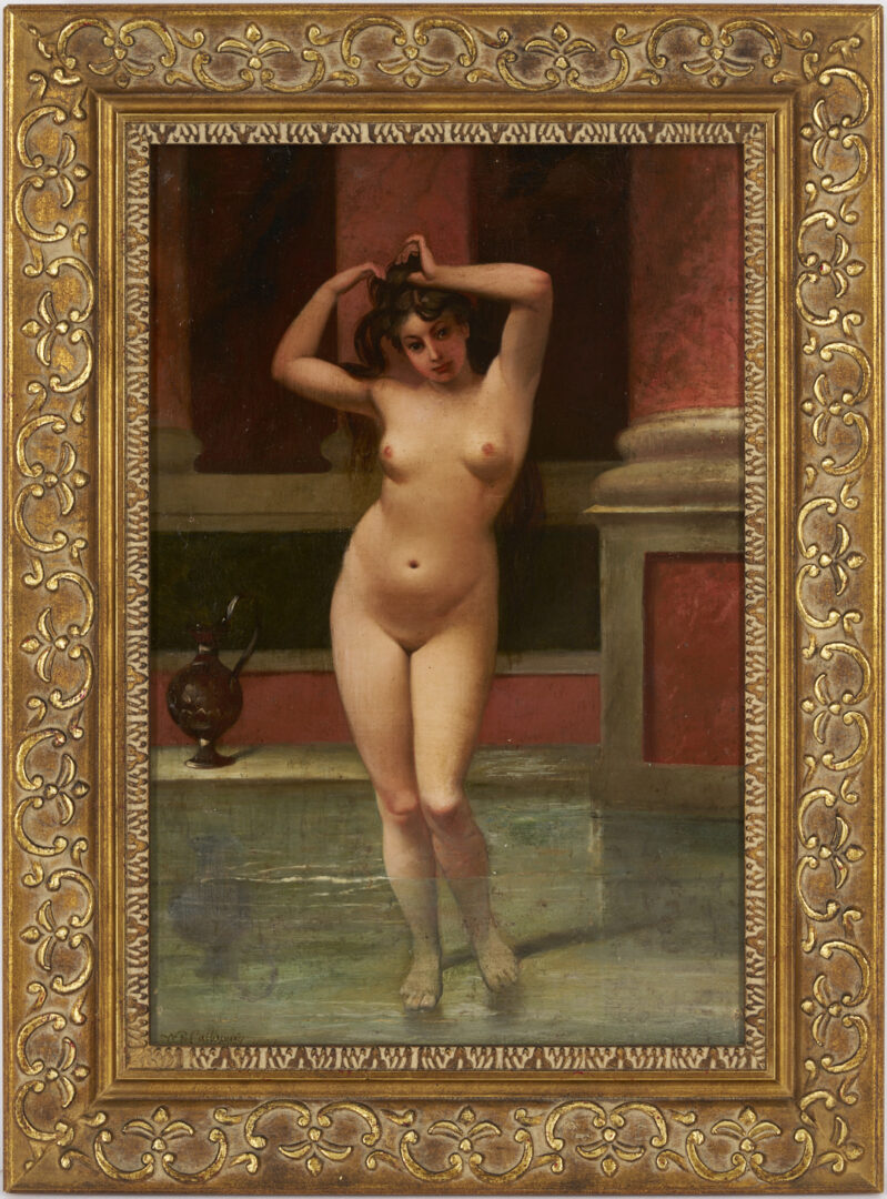 Lot 1212: W. F. Callaway O/C, Nude Bather