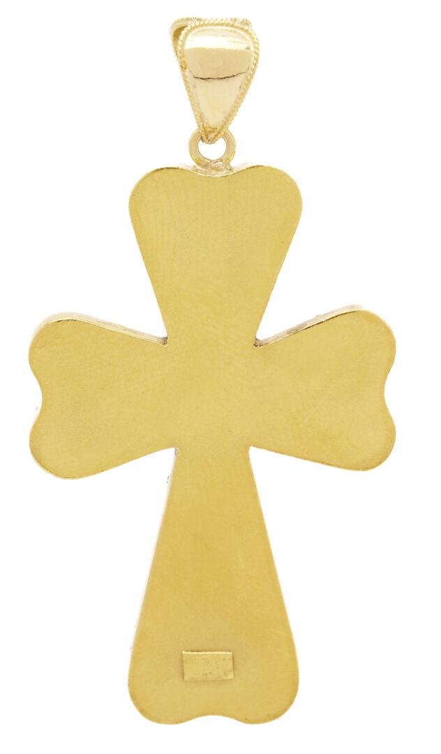 Lot 1215: 22K Gold & Ruby Cross Pendant