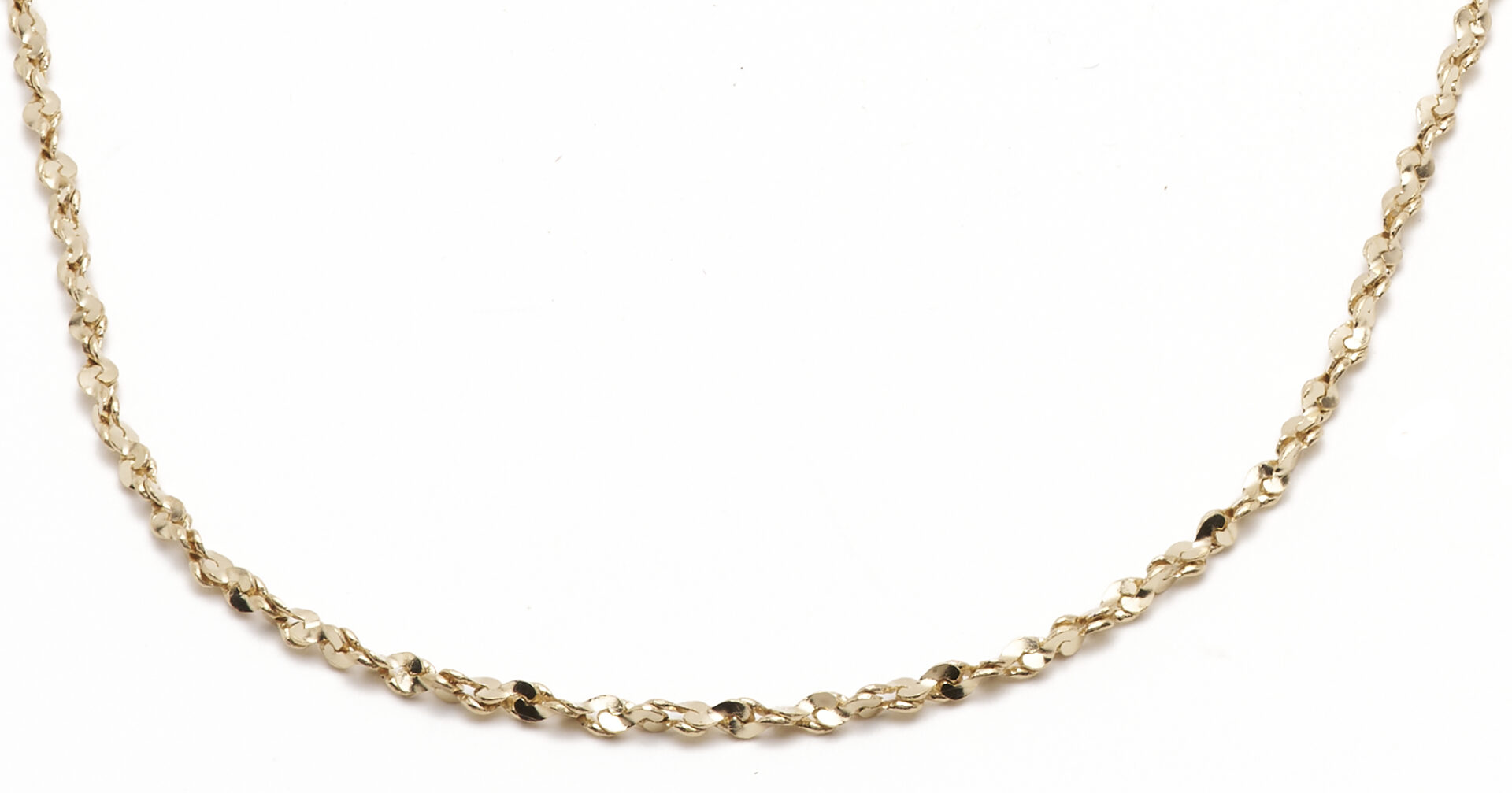 Lot 1217: Two (2) 14K Gold Necklaces, Twist & Oval Link