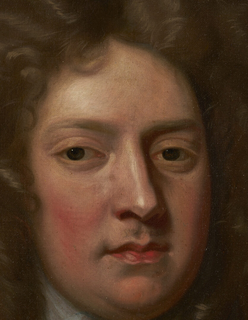 Lot 121: Attr. Godfrey Kneller, O/C Portrait of John Banks