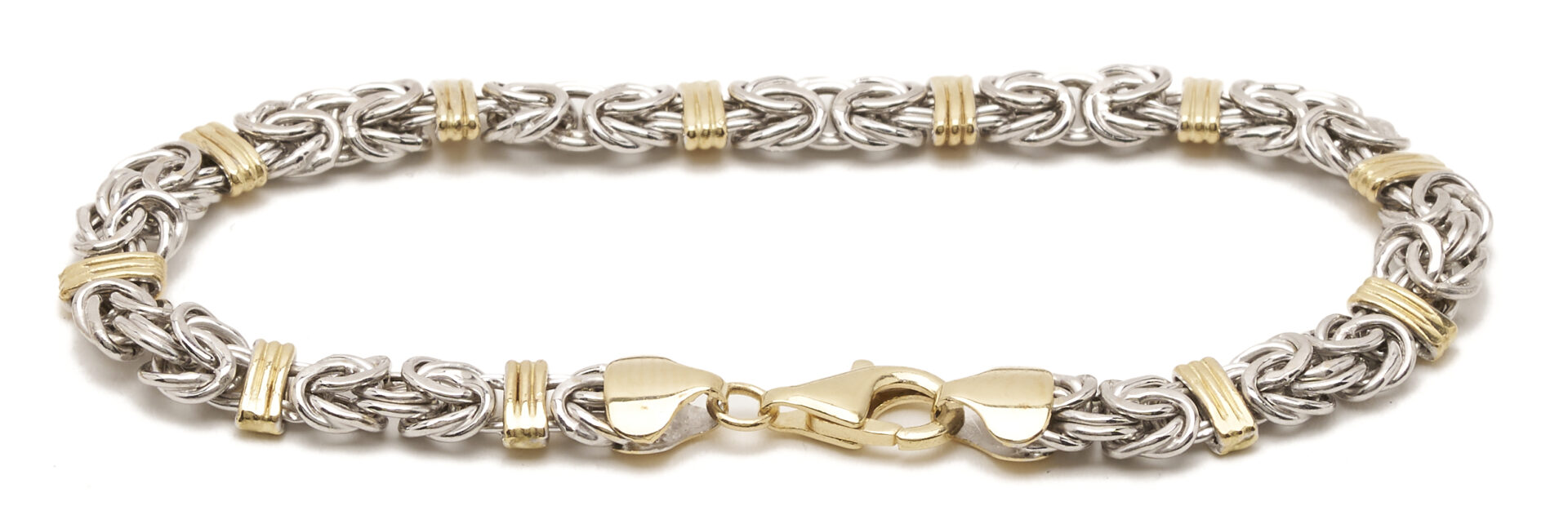 Lot 1225: Three (3) Ladies' Bracelets: 14K Yellow & White Gold Bracelet, 10K Yellow Gold & Sapphire Bracelet, and 10K White Gold & Blue Topaz