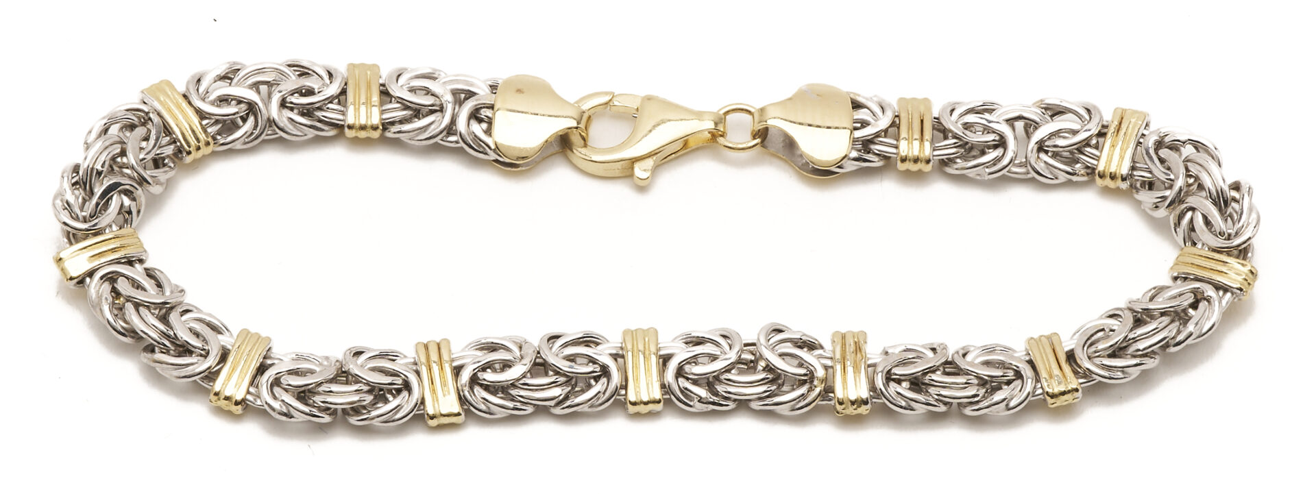 Lot 1225: Three (3) Ladies' Bracelets: 14K Yellow & White Gold Bracelet, 10K Yellow Gold & Sapphire Bracelet, and 10K White Gold & Blue Topaz