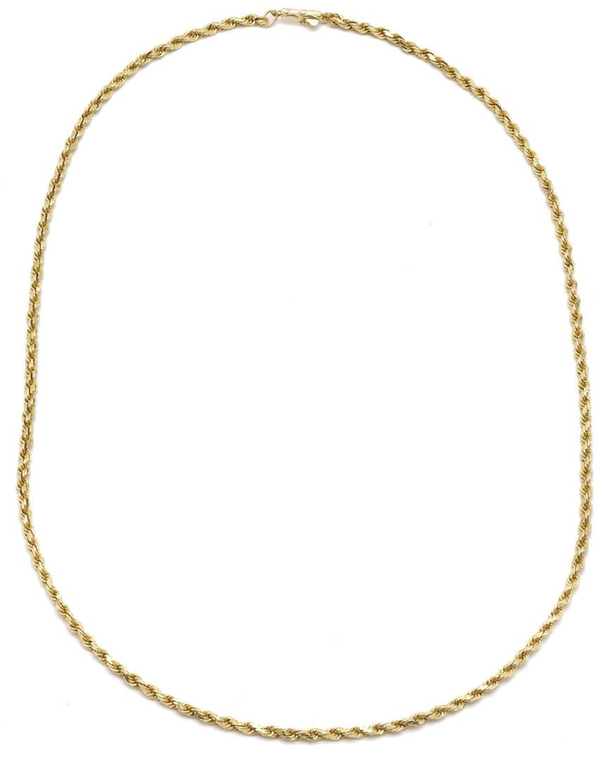 Lot 1227: 14K Yellow Gold Rope Chain Necklace