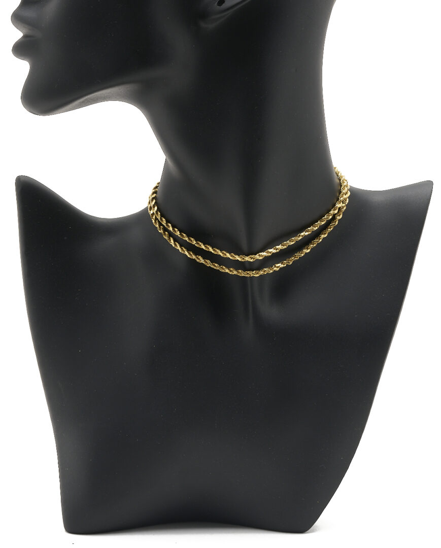 Lot 1227: 14K Yellow Gold Rope Chain Necklace