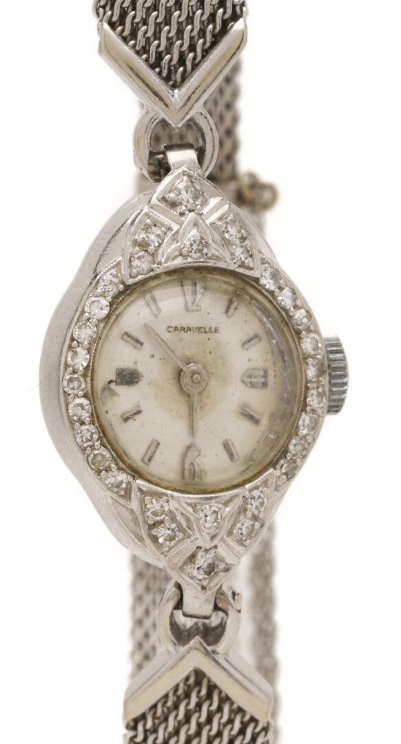 Lot 1238: 14K Gold & Platinum Caravelle Watch