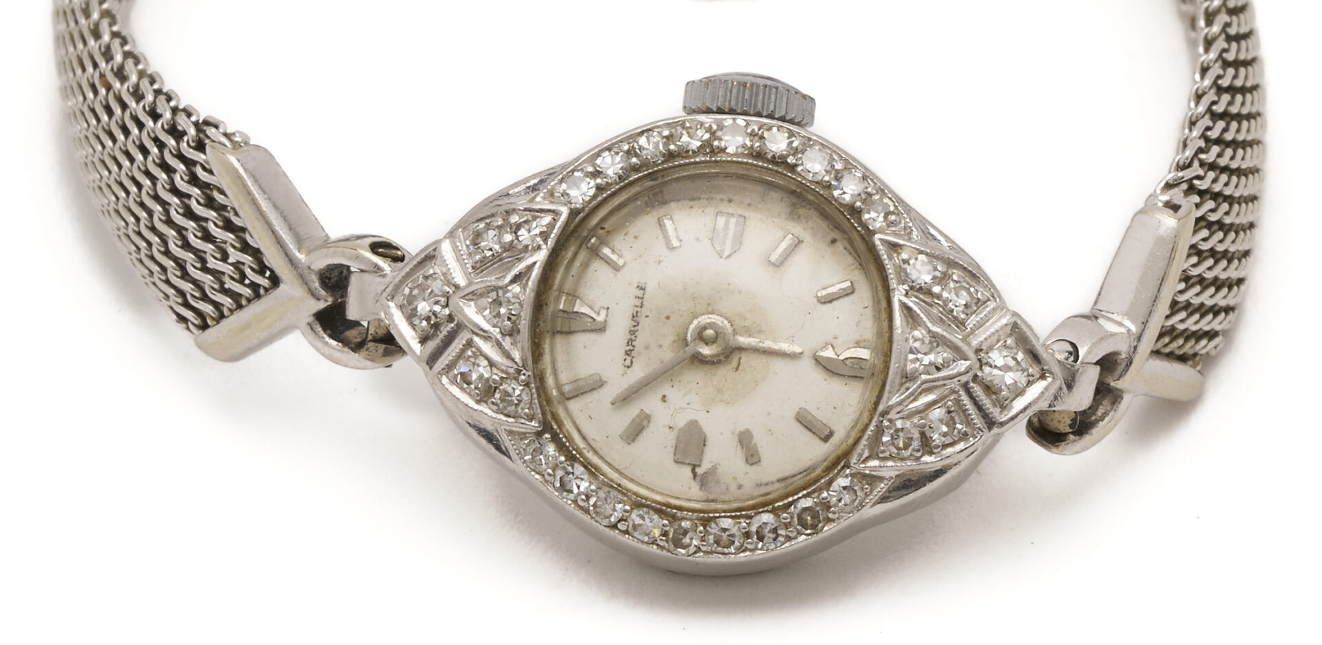 Lot 1238: 14K Gold & Platinum Caravelle Watch