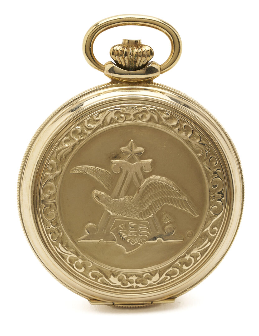 Lot 1240: Anheuser Busch Gold-Plated Pocket Watch