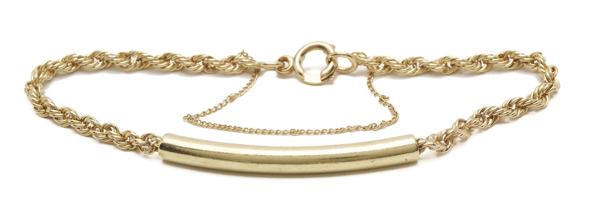 Lot 1242: 14K Yellow Gold Bar Bracelet