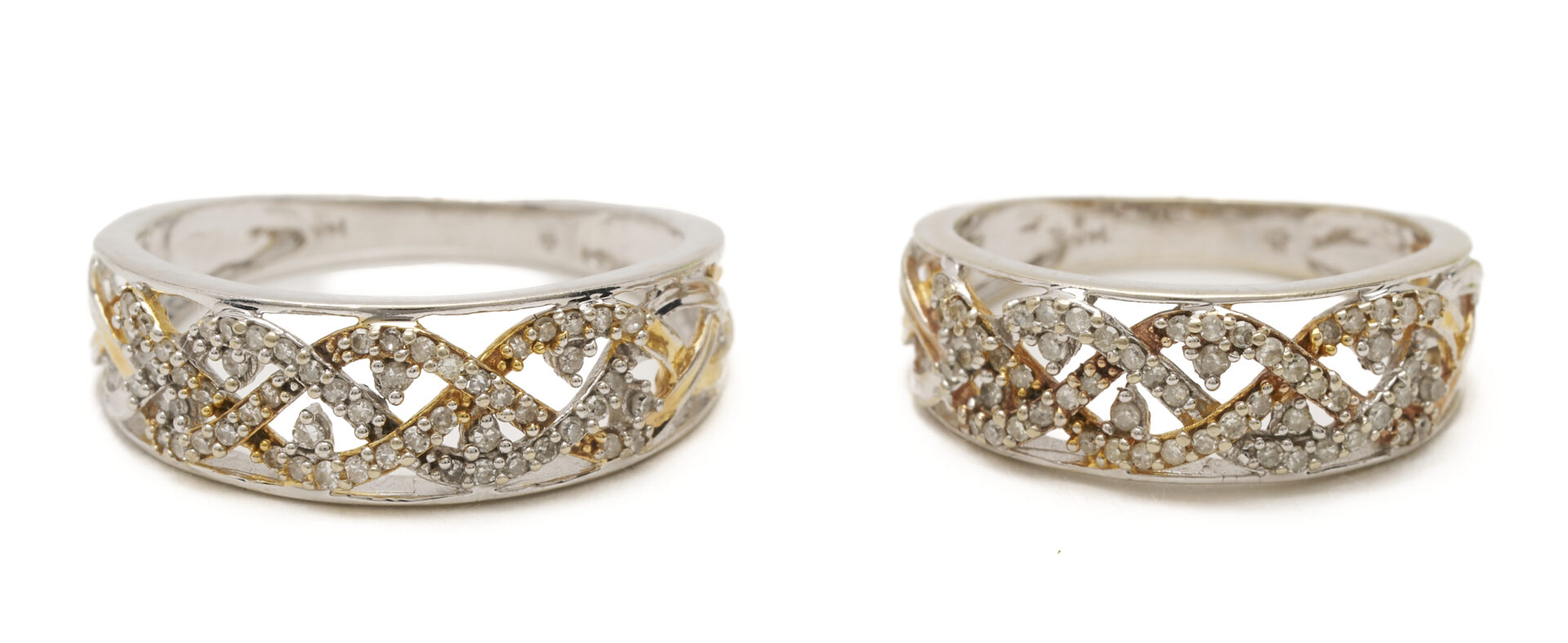 Lot 1244: Two (2) Ladies' 14K Yellow and White Gold & Diamond Rings