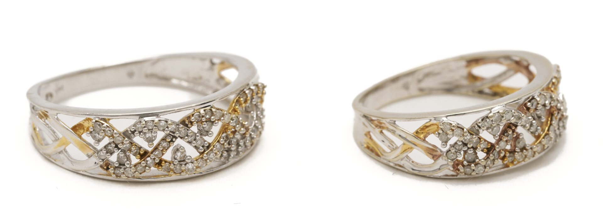 Lot 1244: Two (2) Ladies' 14K Yellow and White Gold & Diamond Rings