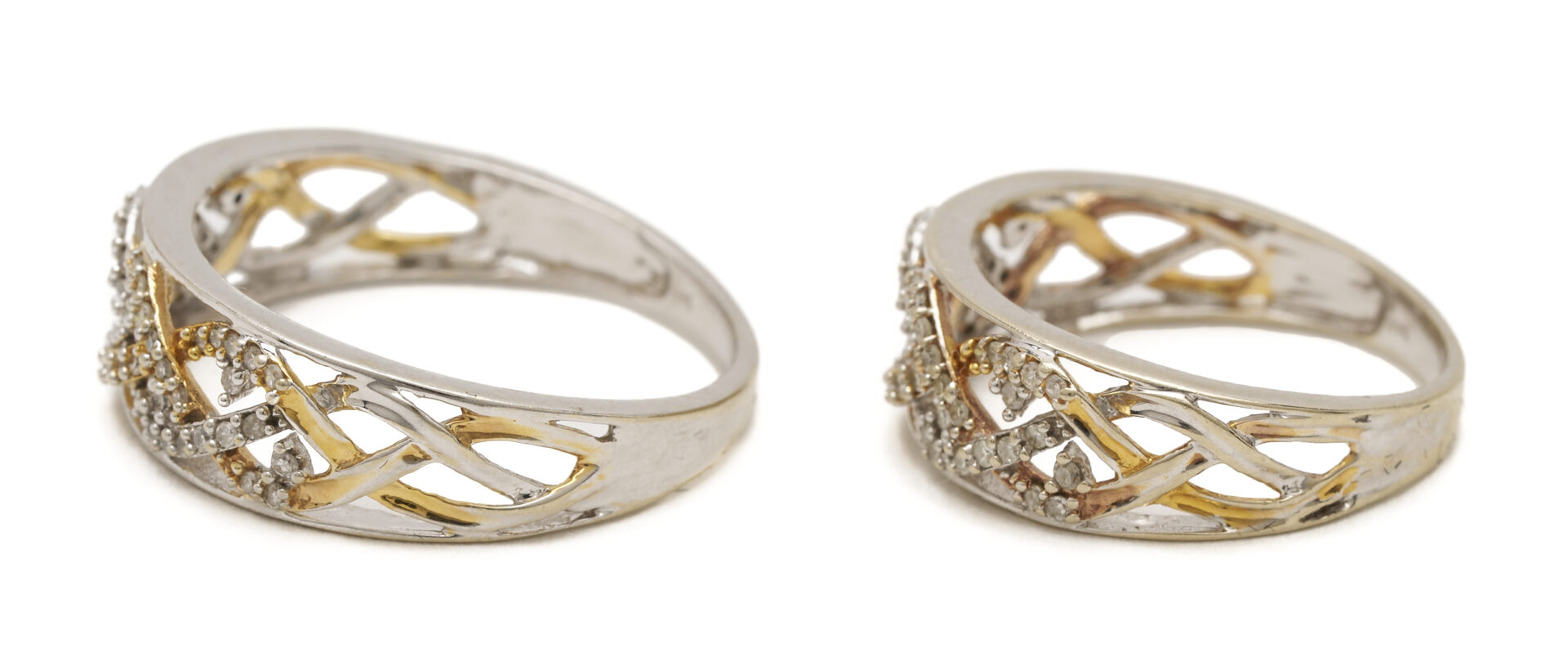 Lot 1244: Two (2) Ladies' 14K Yellow and White Gold & Diamond Rings