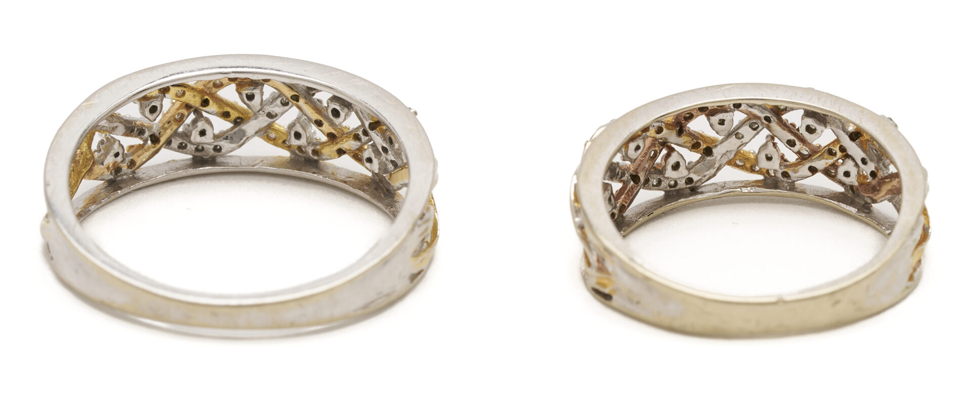 Lot 1244: Two (2) Ladies' 14K Yellow and White Gold & Diamond Rings