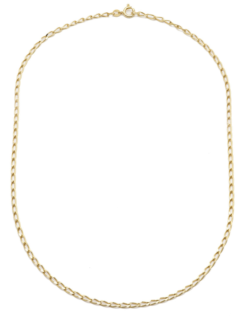 Lot 1246: Ladies' 14K Yellow Gold Italian Curb Link Chain Necklace