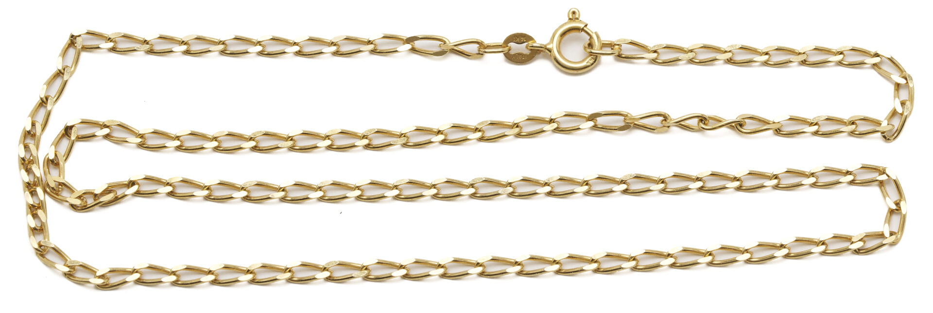 Lot 1246: Ladies' 14K Yellow Gold Italian Curb Link Chain Necklace