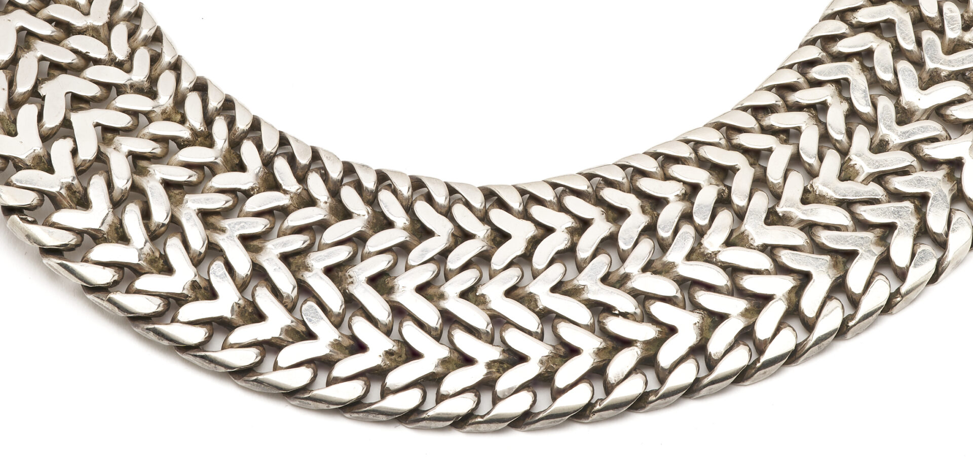 Lot 1248: Mexican Sterling Silver Woven Collar Necklace