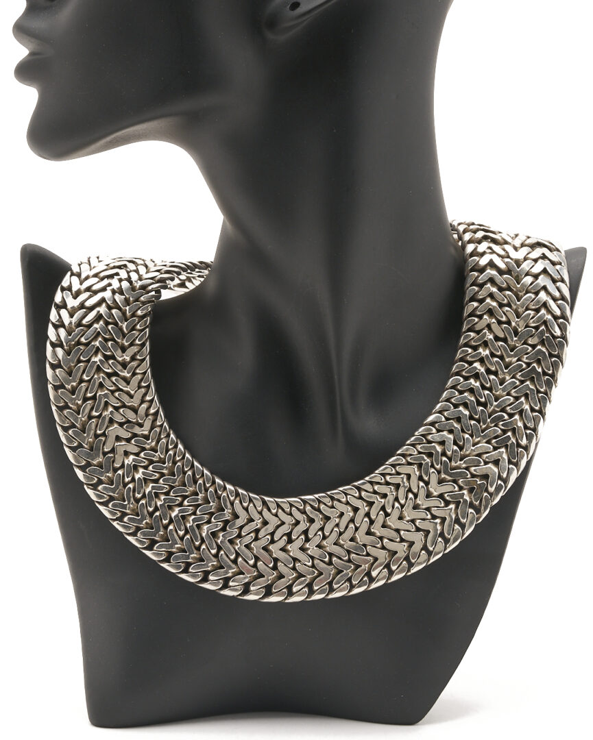 Lot 1248: Mexican Sterling Silver Woven Collar Necklace